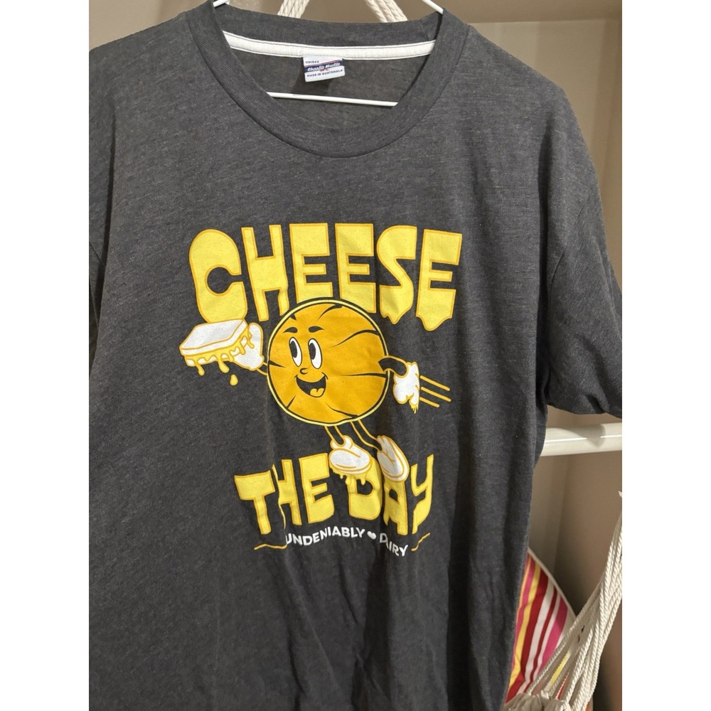 Cheese The Day Charlie Hustle Basketball Shirt Gray Size‎ XL